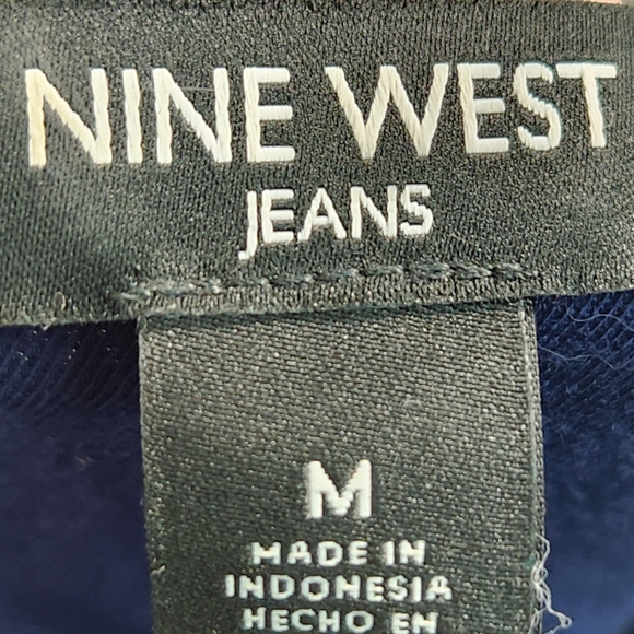 Nine West Blue Elliot Style Balloon Hem Long Sleeve Top Size Medium - Picture 7 of 12